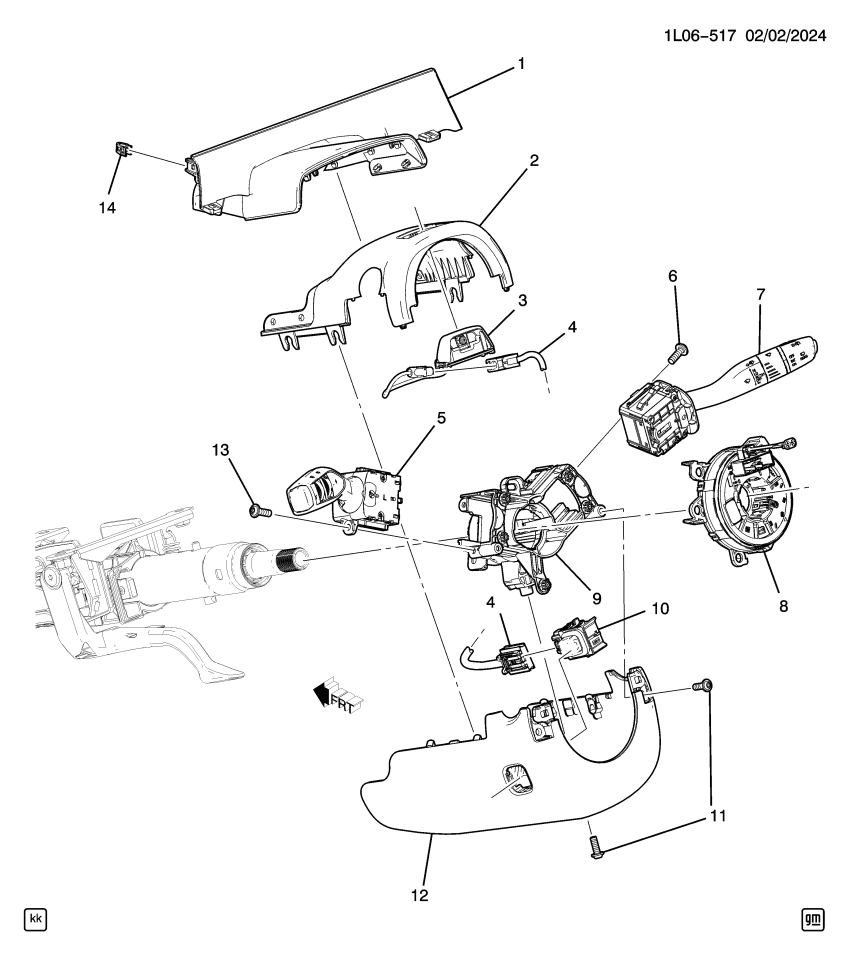 GM 26445401 COVER ASM-I/P STRG COL UPR TR *BACKEN BLACKK