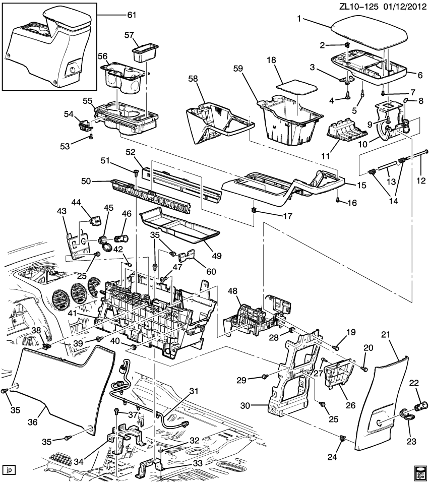 GM 20898784 Plate, Front Floor Console Trim