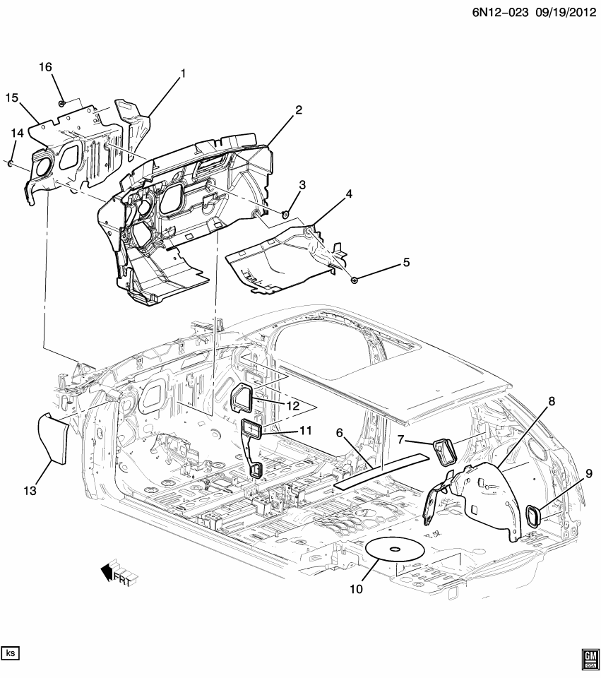 GM 22803586 Insulator Asm-Body Hinge Pillar Inner Panel Reinforcement<