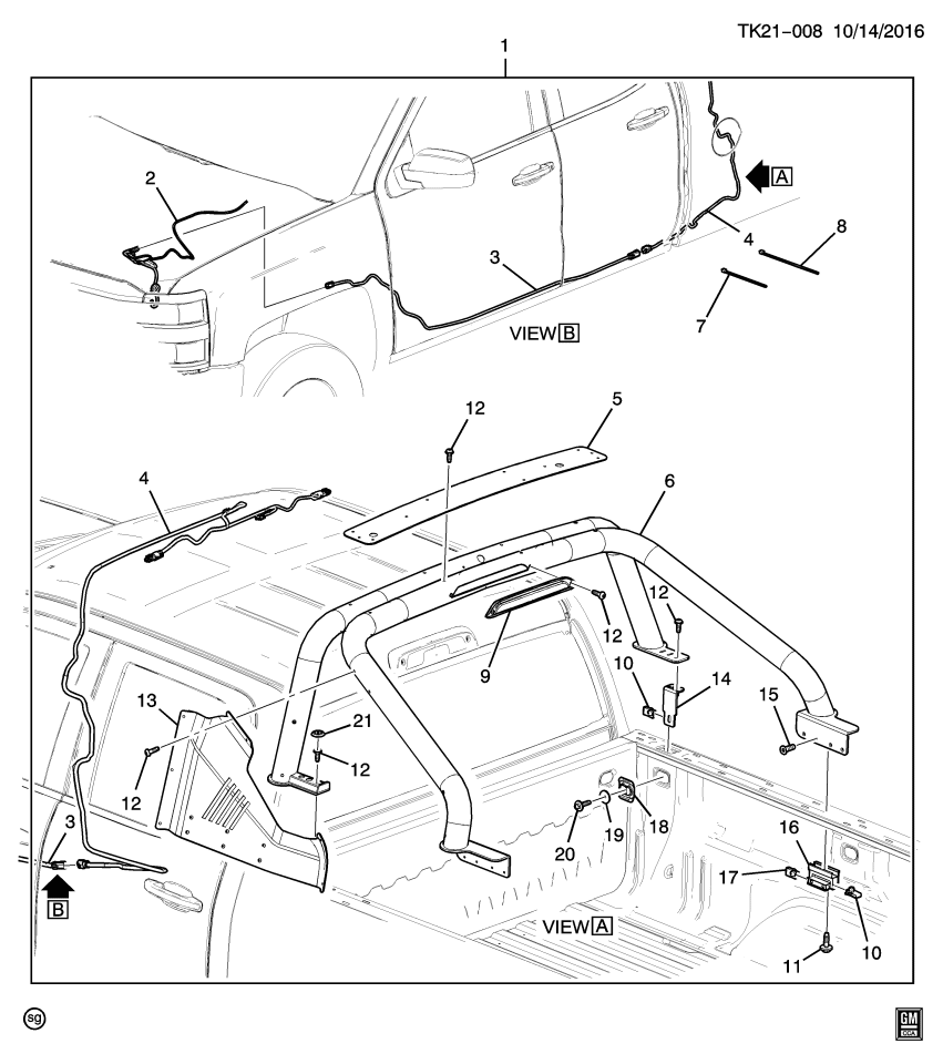 GM 84100379 Bar Asm-Pick Up Box Ornamentation *Install 2.5