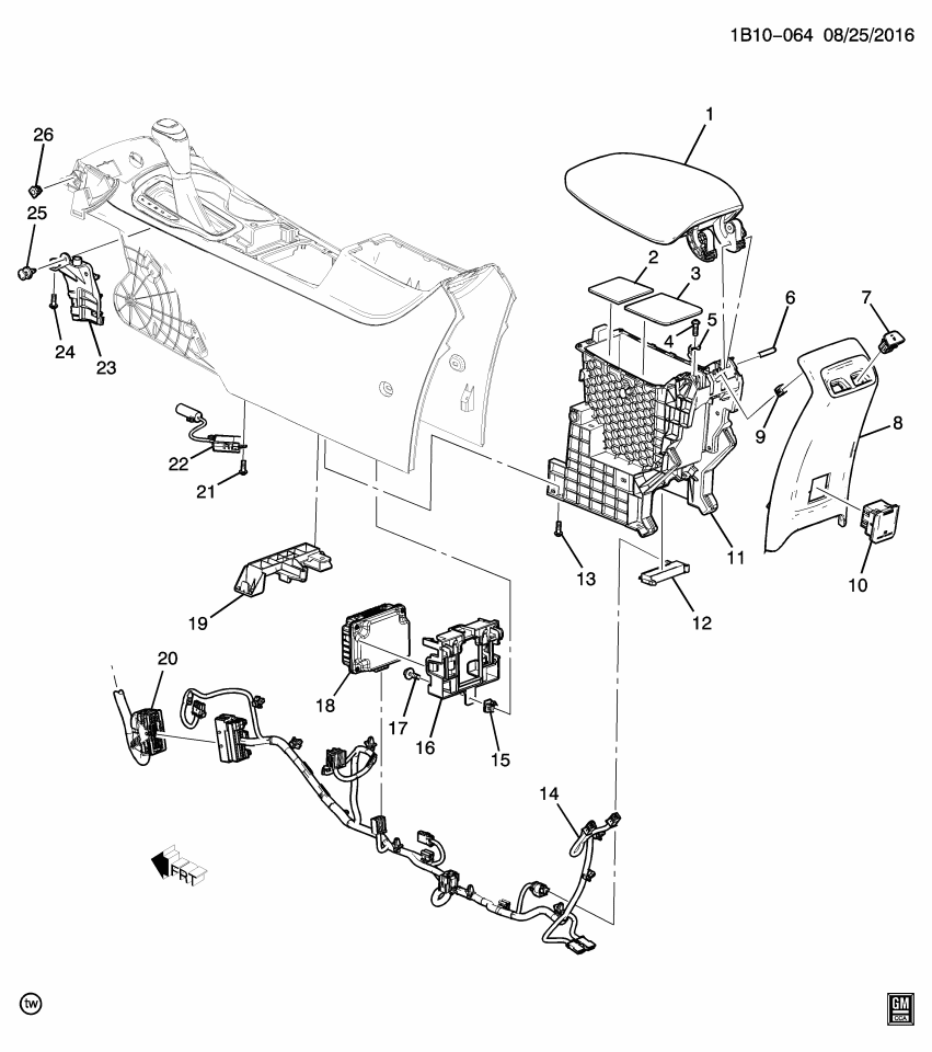 GM 84132760 BRACKET-F/FLR CNSL ACSRY