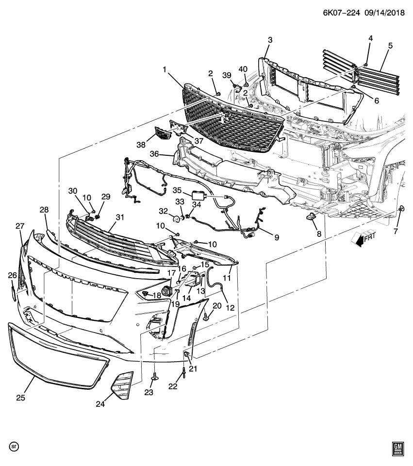 GM 84093192 BEZEL-FRT OTR GRL OPG