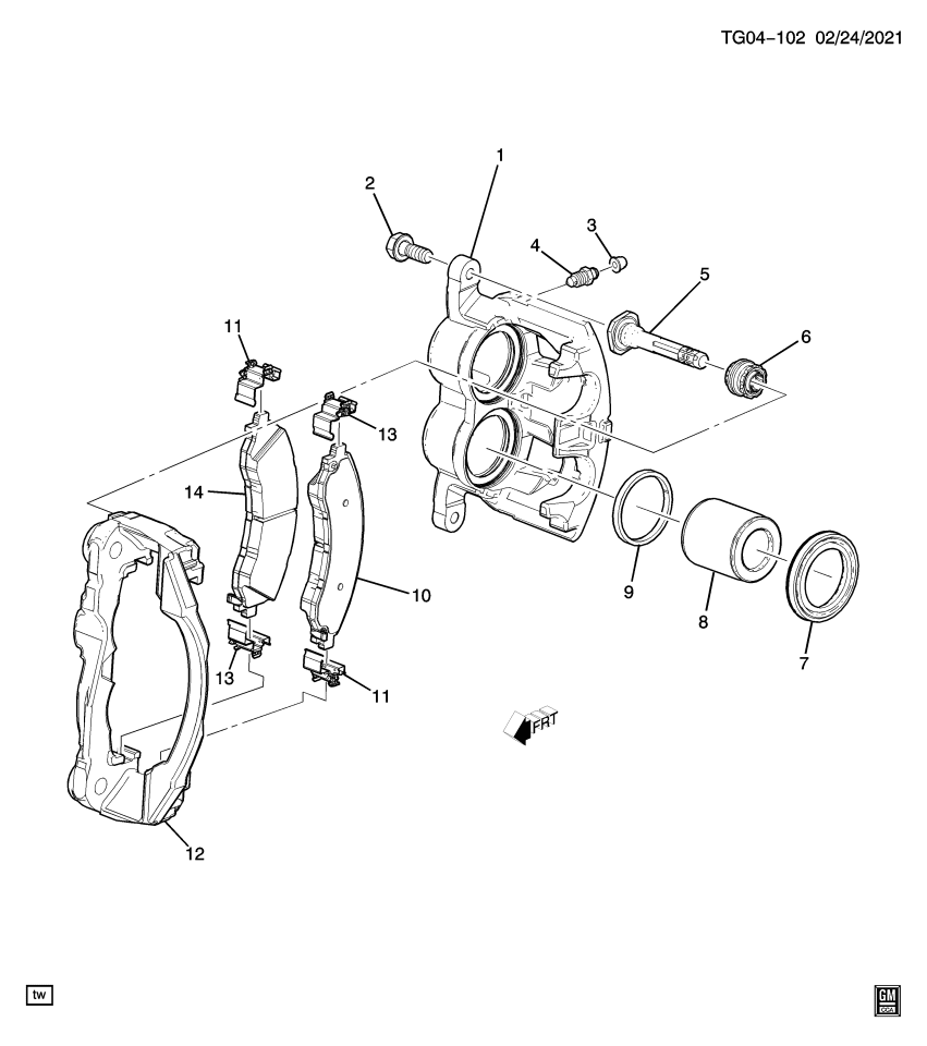 GM 84492662 PISTON KIT-FRT BRK CLPR