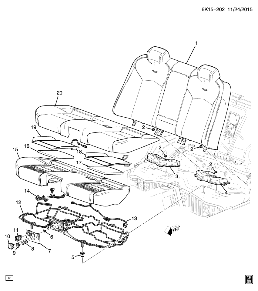 GM 84298341 FRAME-R/SEAT CUSH