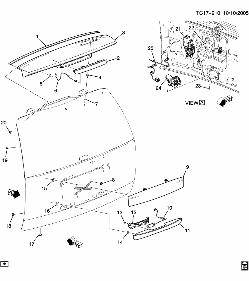 GM 11589327 Bolt, Lift Gate Window Latch