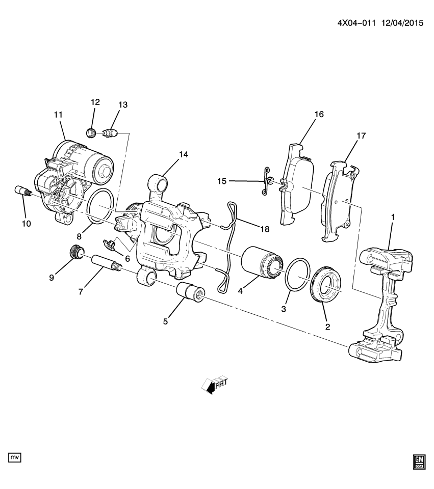 GM 13535585 PIN KIT-RR BRK CLPR GDE