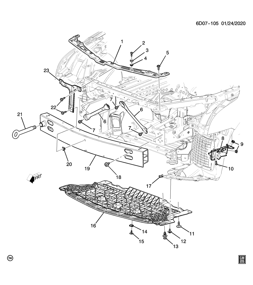 GM 42870739 BAR ASM-FRT BPR IMP