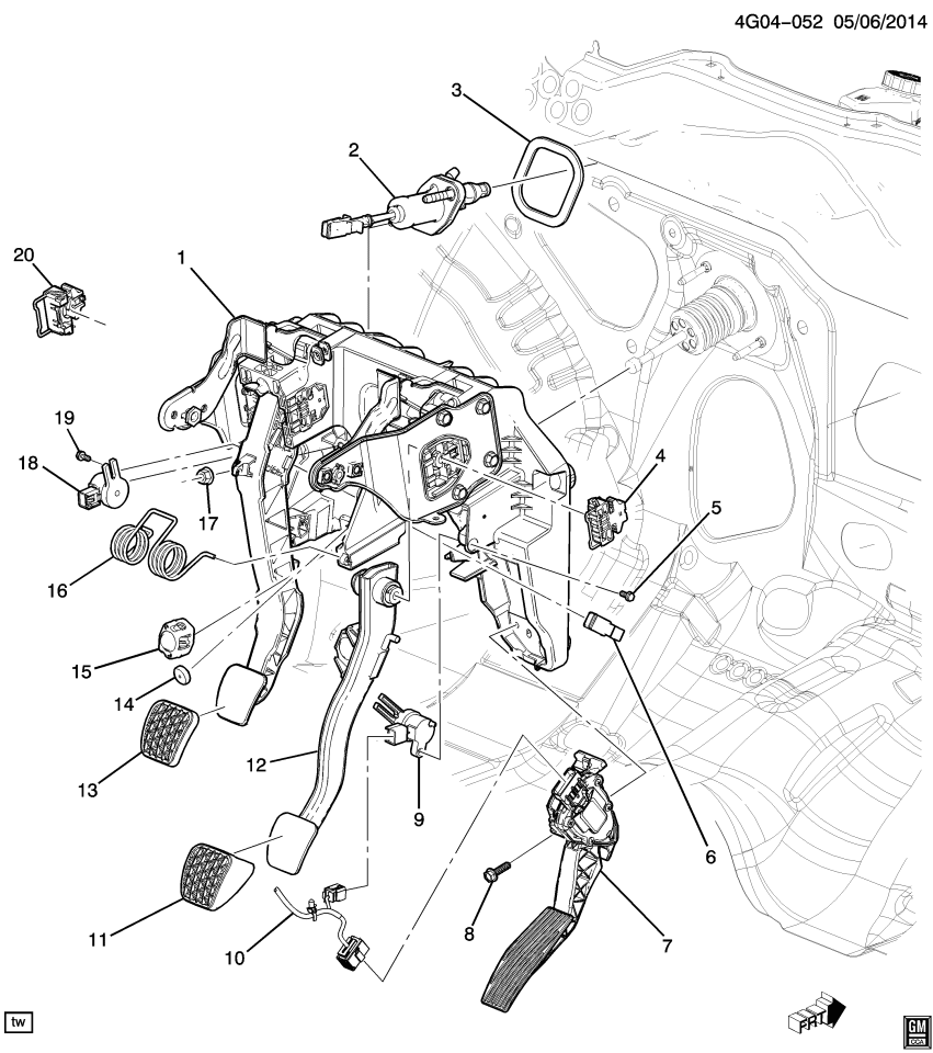 GM 22997394 Arm-Brake Pedal