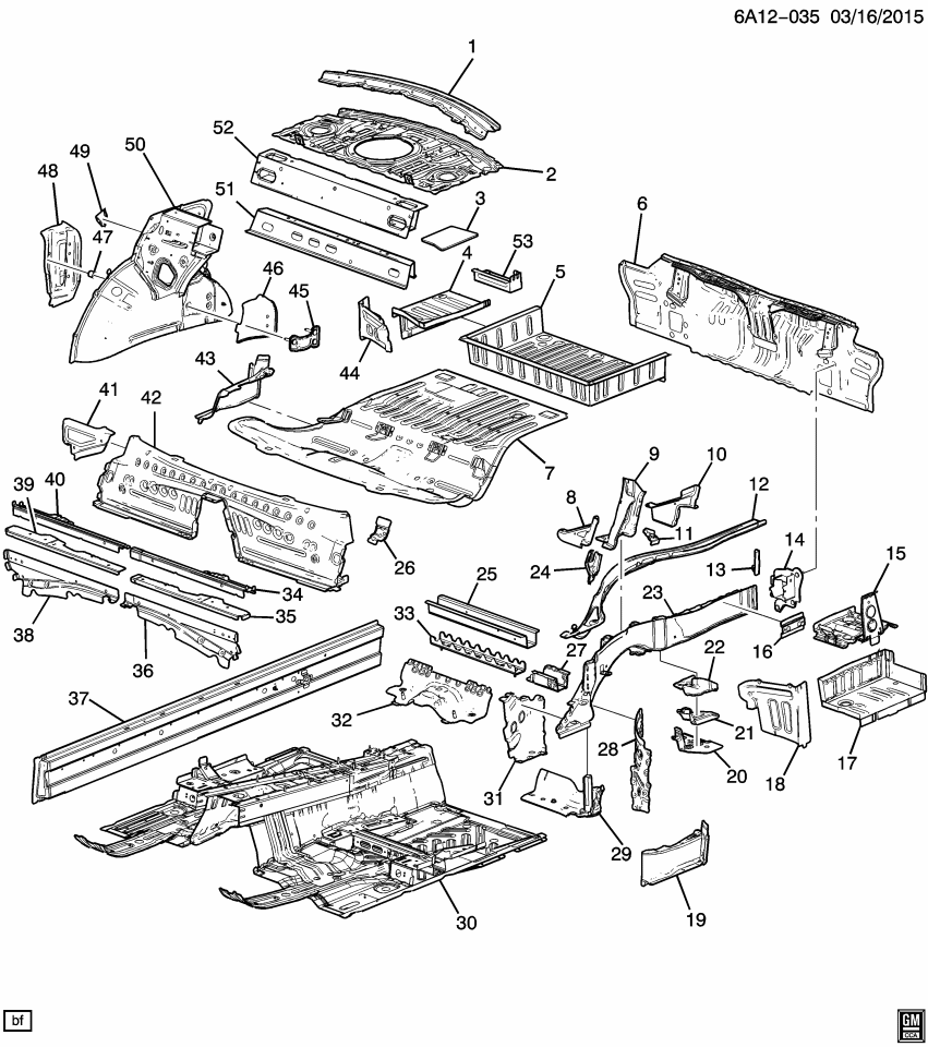 GM 23492871 Bracket-Rear Compartment Front Panel