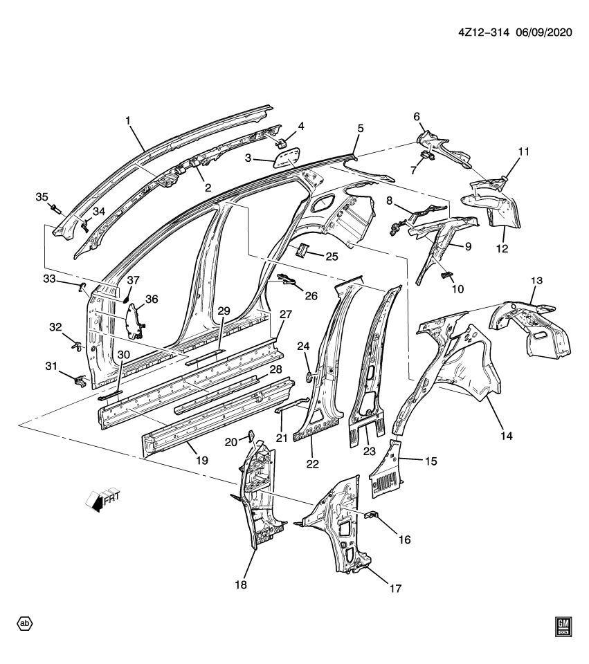 GM 84780140 BAFFLE ASM-QTR INR PNL