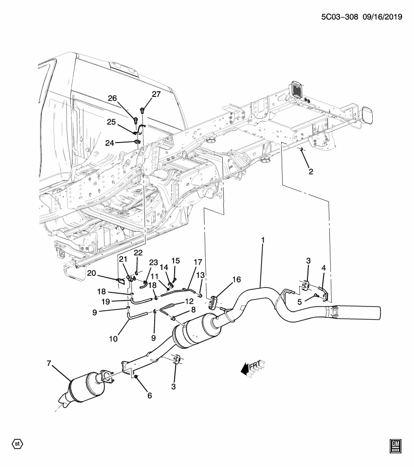 GM 23318219 CLAMP ASM-EXH PRESS DIFF SEN PIPE