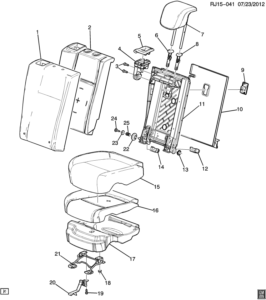 GM 42397917 Restraint Asm-Rear Seat Head *Jet Black