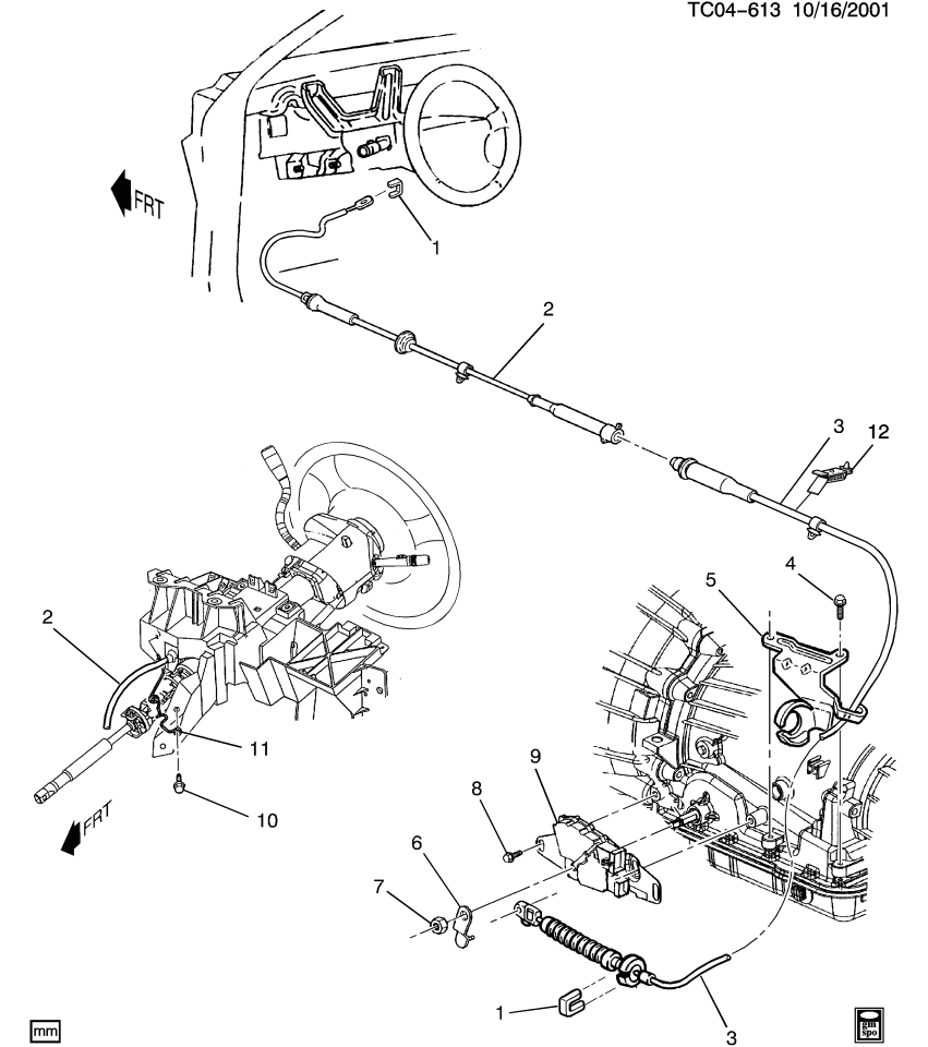 GM 19434389 CABLE KIT,A/TRNS RANGE SEL LVR