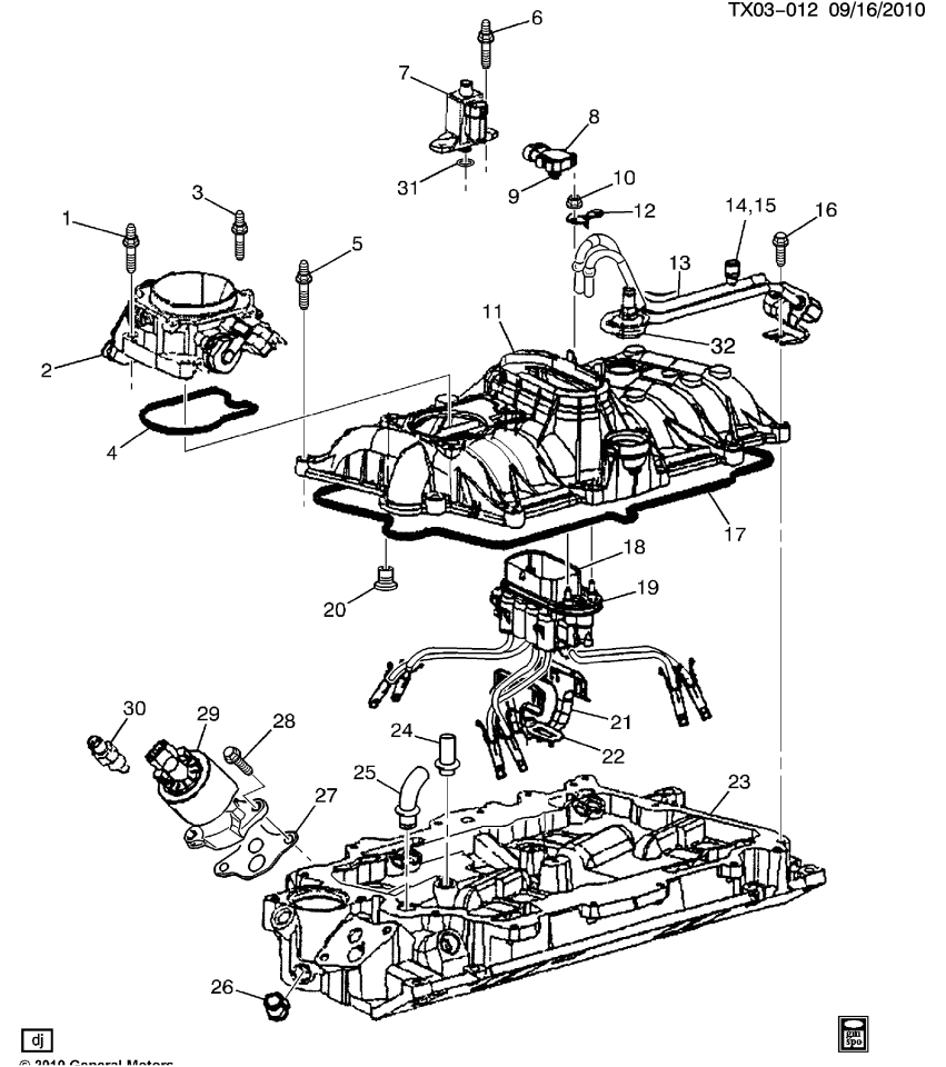 GM 17113206 Seal Kit, Intake Manifold