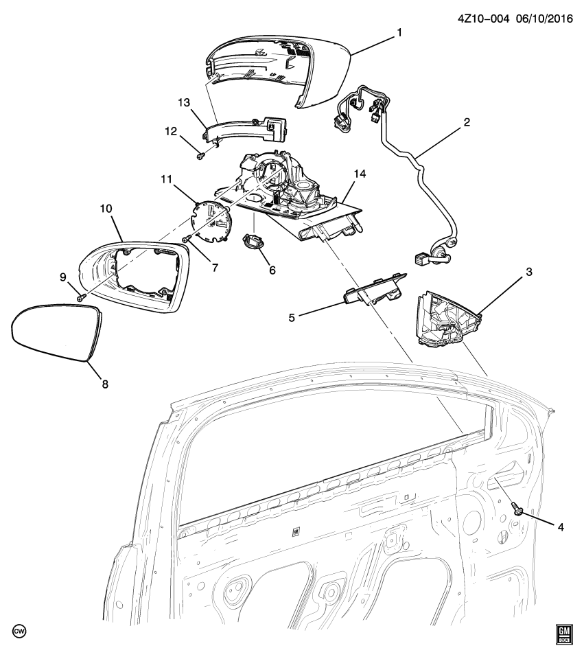GM 26208099 Bolt/Screw-Outside Rear View Mirror Actuator