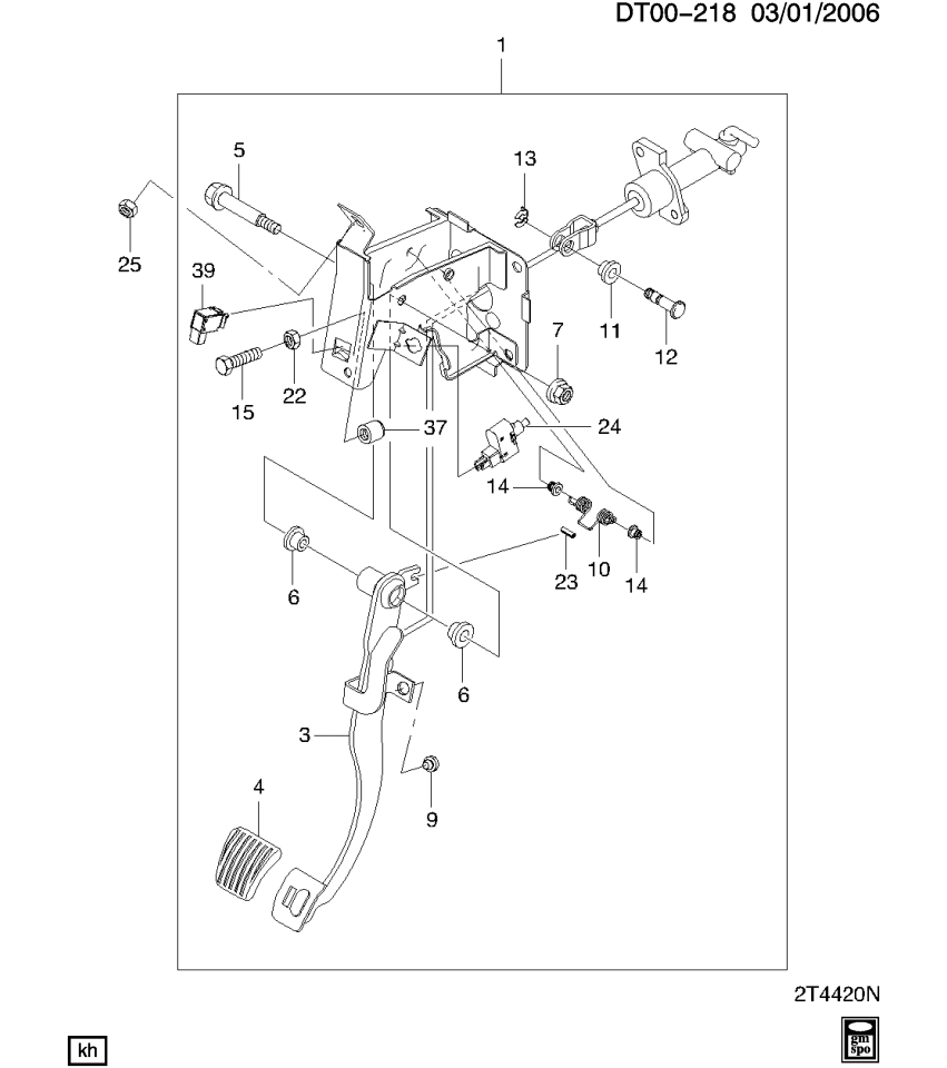 GM 96232975 Pin, Clutch Pedal Rod