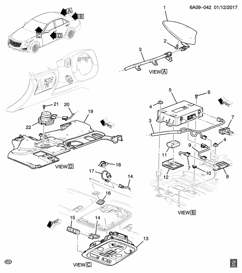 GM 84014058 Cable Asm-Radio & Mobile Telephone & Vehicle Locating Antenna
