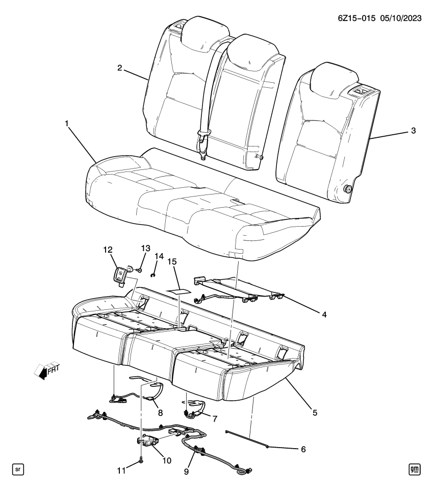 GM 84569078 SENSOR ASM-R/SEAT CTR ST BELT REMINDER OC