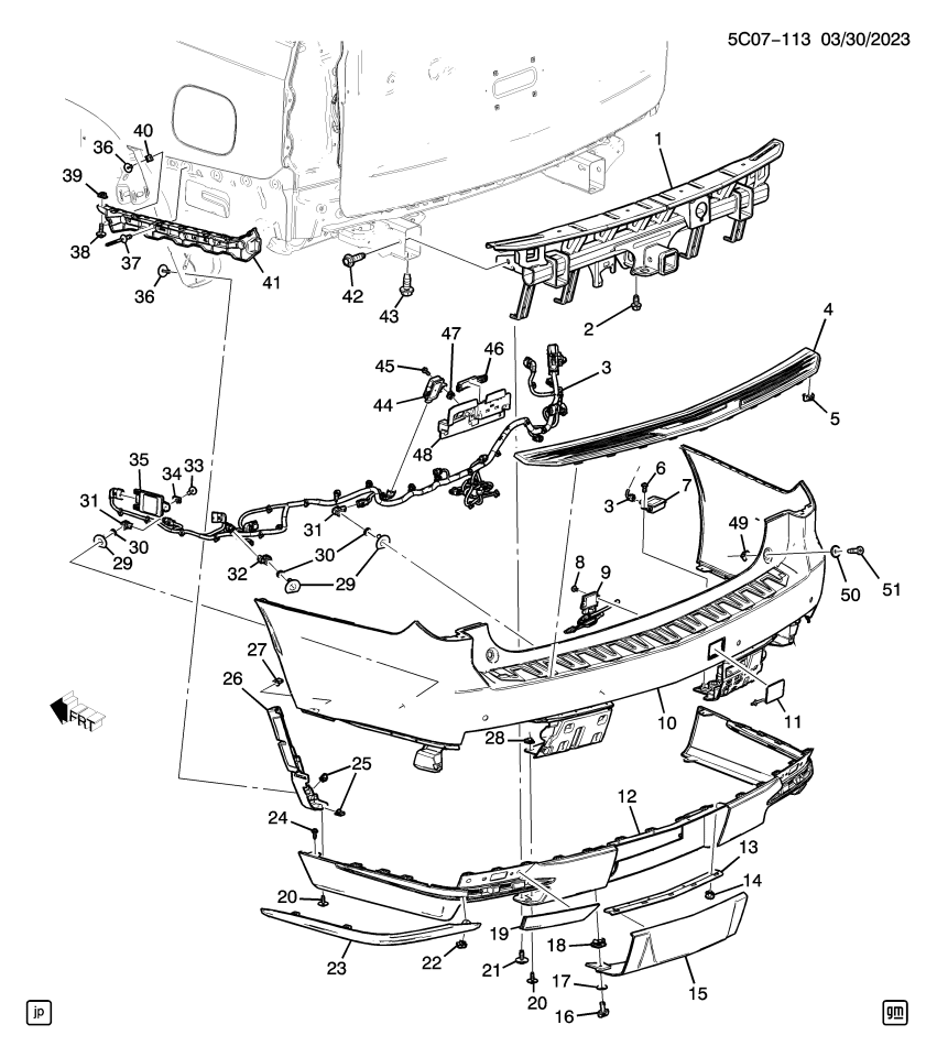 GM 85591049 HARNESS ASM-RR OBJECT ALARM SEN WRG
