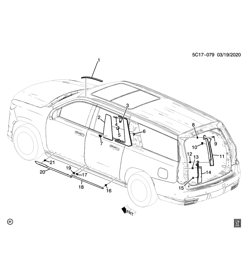 GM 86814810 MOLDING ASM-BODY SI RR