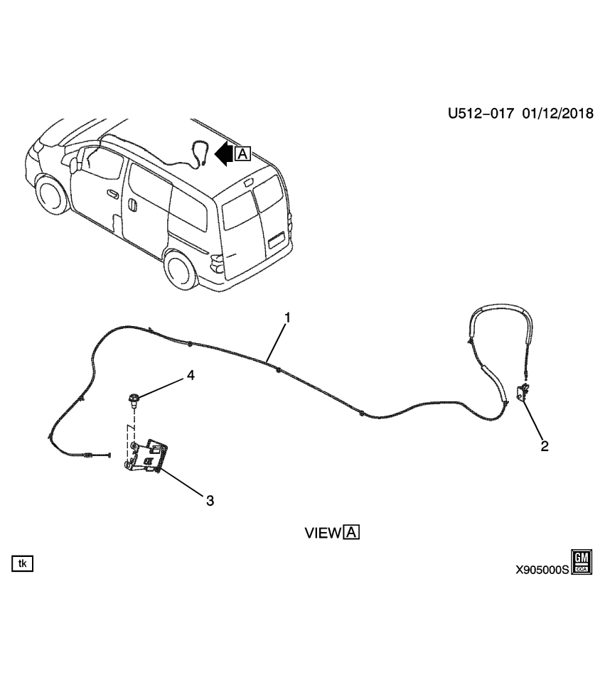 GM 19317732 Bolt/Screw, Wiring Harness Conduit