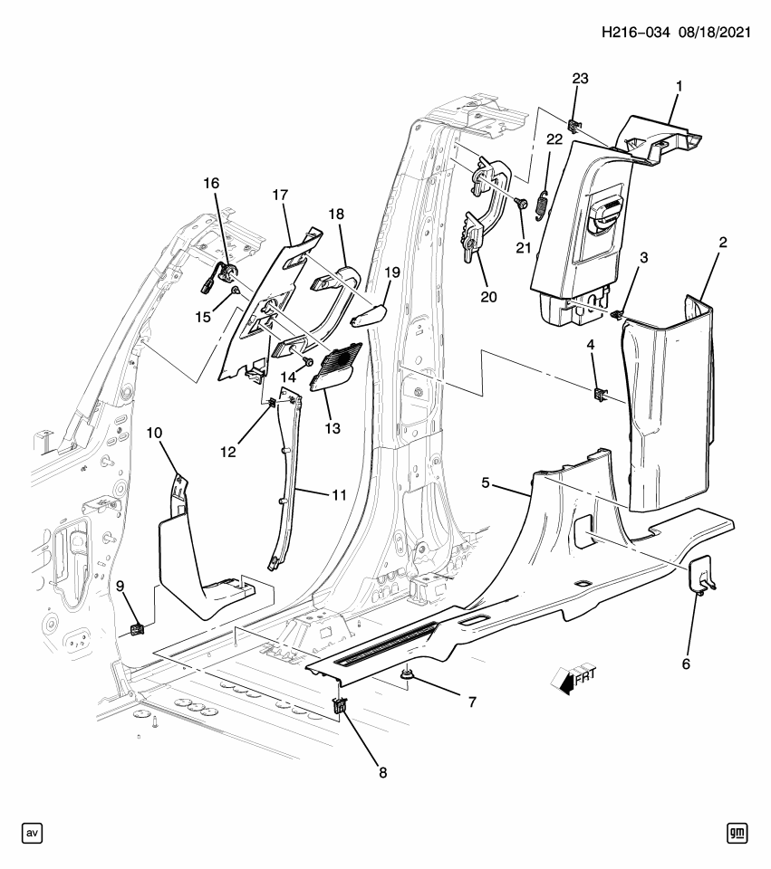 GM 85643161 PANEL ASM-CTR PLR LWR TR *JET BLACK
