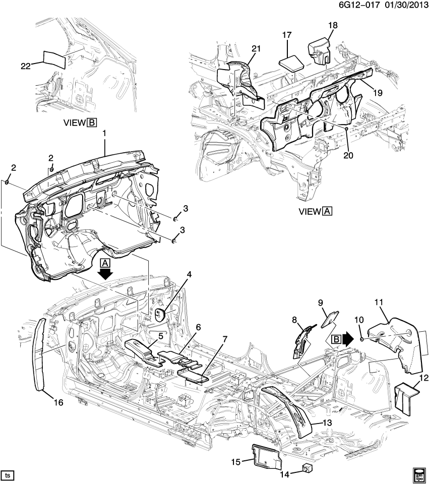 GM 22856644 Insulator-Body Side Outer Panel