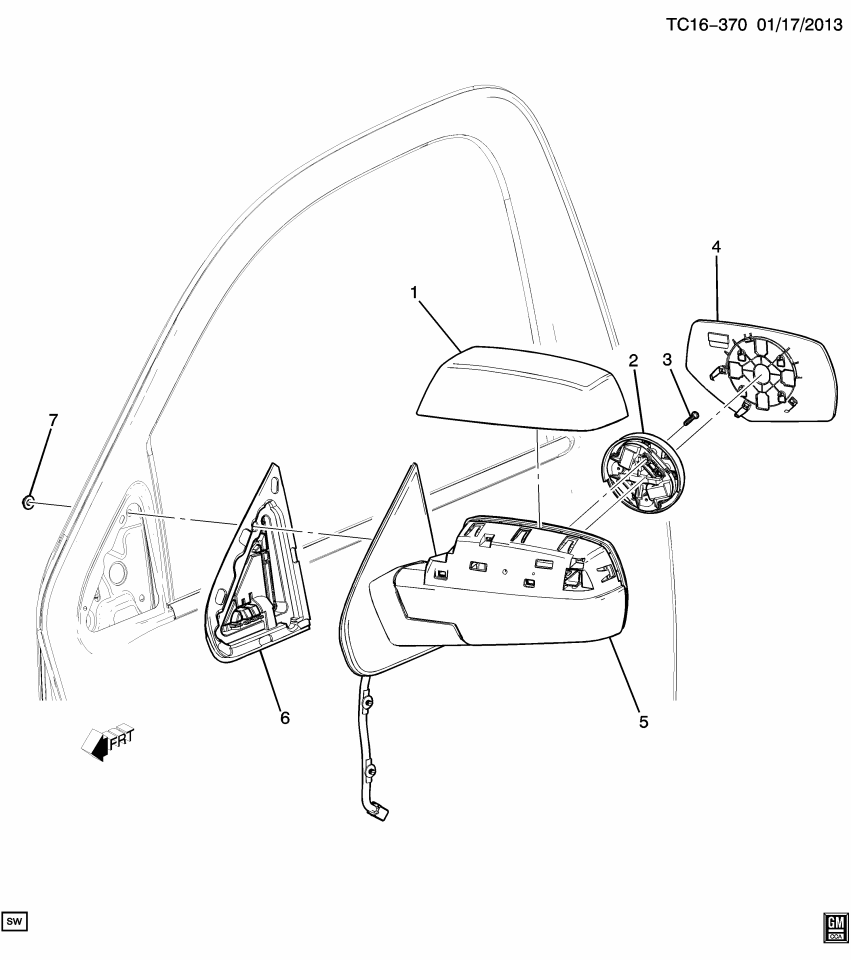 GM 23241379 Mirror Kit-Outside Rear View