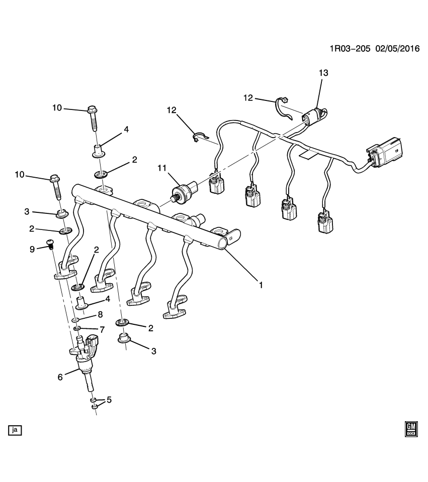 GM 12695729 HARNESS ASM-F/INJR WRG