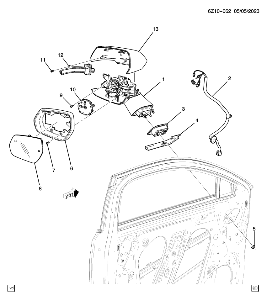 GM 84470683 ACTUATOR ASM-O/S RR VIEW MIR
