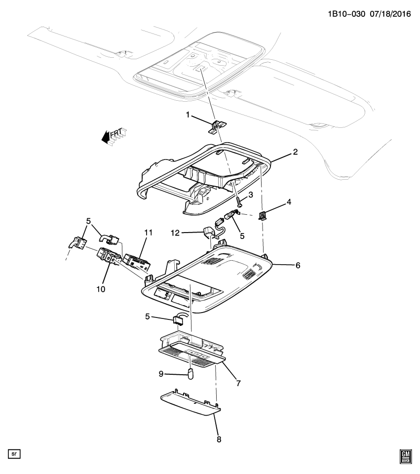 GM 84141660 Console Asm-Roof *Light Atmospher