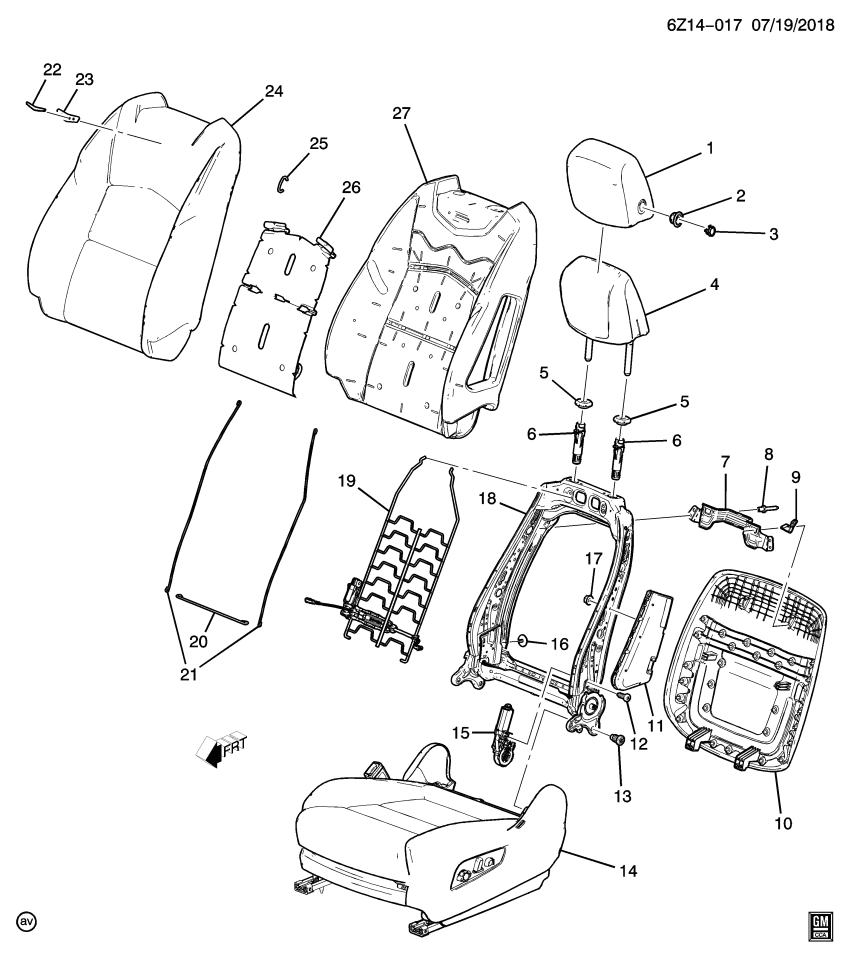GM 85618876 COVER ASM-F/SEAT BK *BLACK