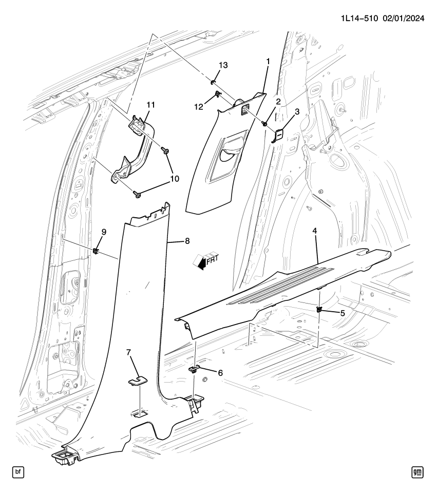 GM 26474525 PANEL ASM-CTR PLR UPR TR *BACKEN BLACKK