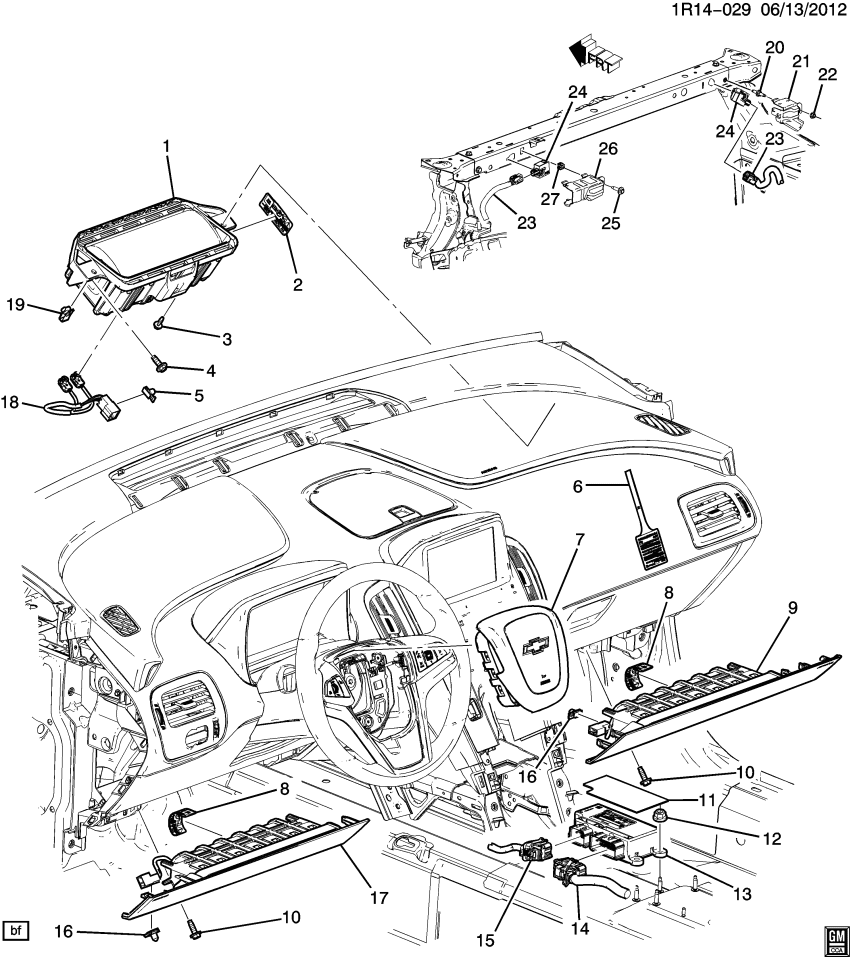 GM 22793990 Tape-Inflator Restraint Diagnostic Energy Reserve Module Fastener