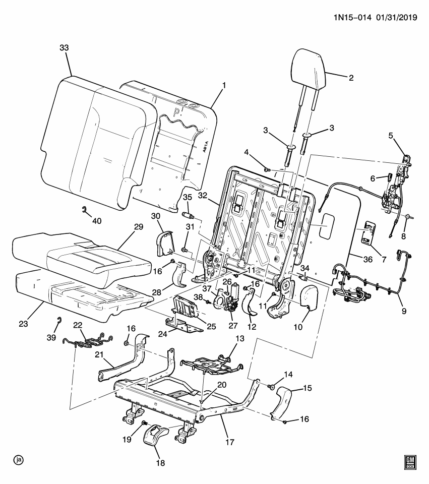 GM 85535847 PANEL ASM-3RD ROW ST BK