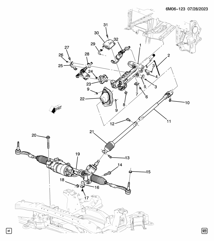 GM 11604084 BOLT, MID INTER STRG SHF UPR
