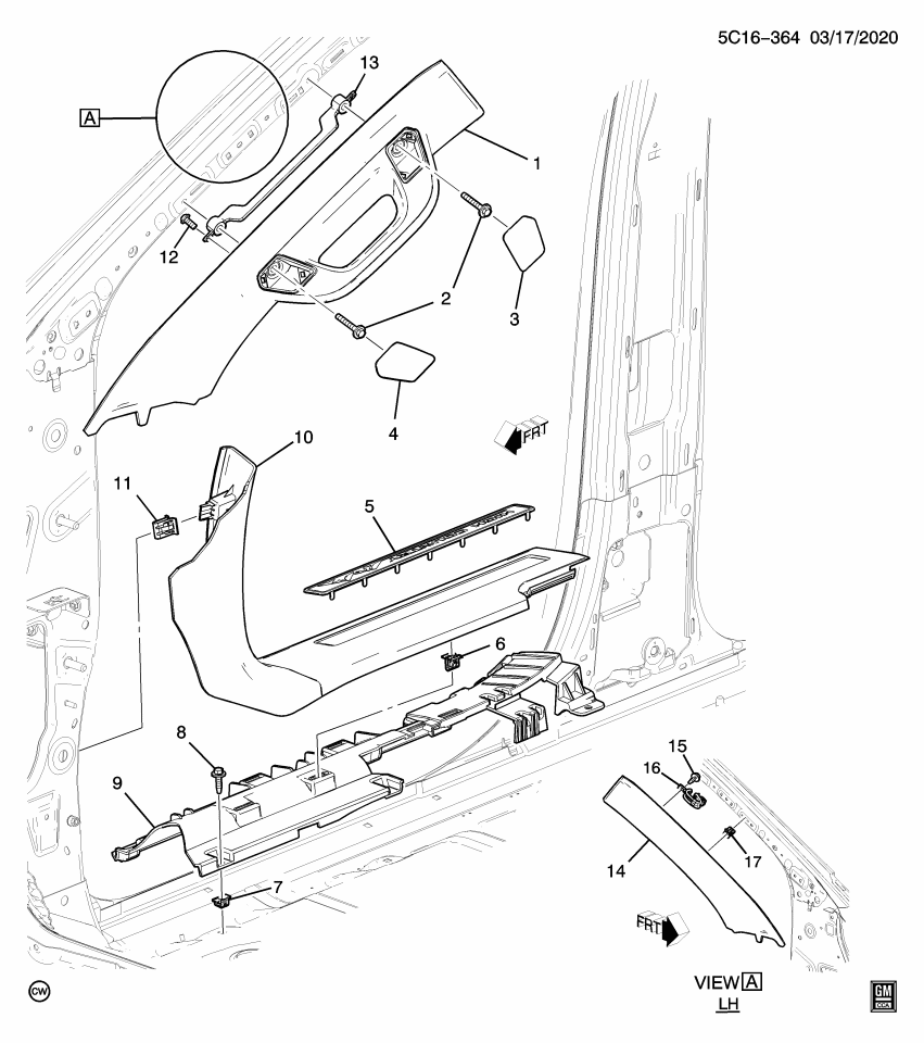 GM 11602912 BOLT, W/S PLR ASST HDL