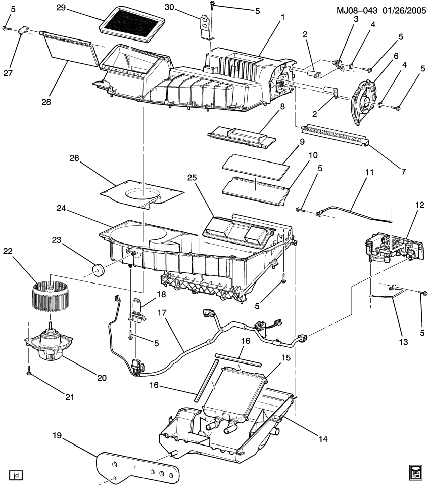 GM 89018638 Seal Kit, Heater & A/C Evaporator & Blower Module