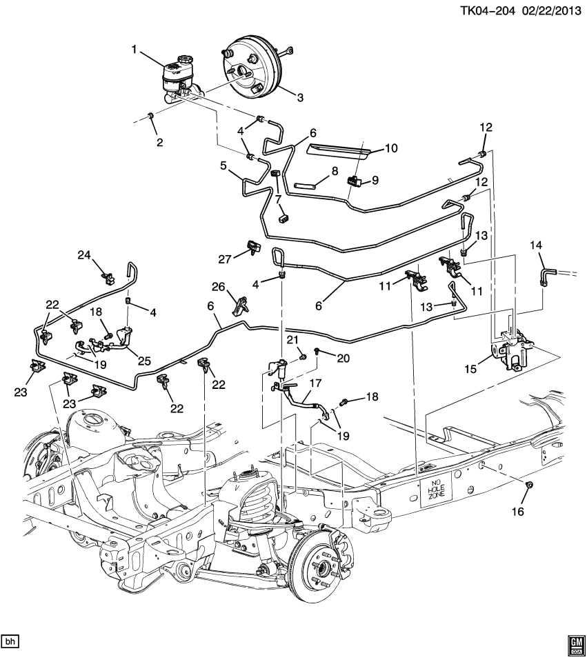 GM 23134948 Shield-Front Brake Pipe
