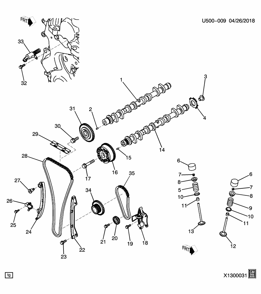 GM 19316103 Bolt, Timing Chain Guide