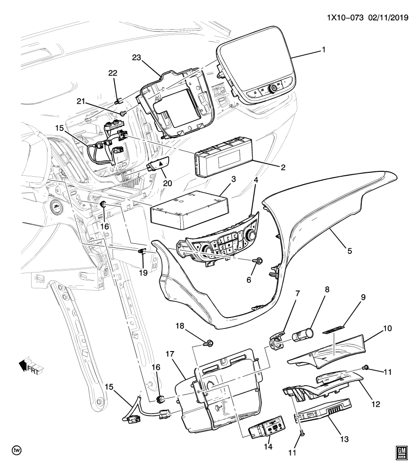GM 84804073 Radio Trim Mount Bracket
