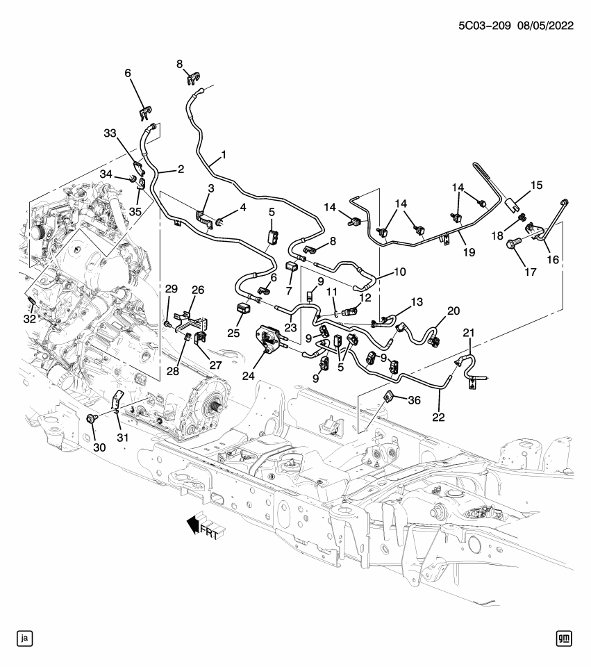 GM 22913961 BRACKET-FUEL FEED FRT PIPE