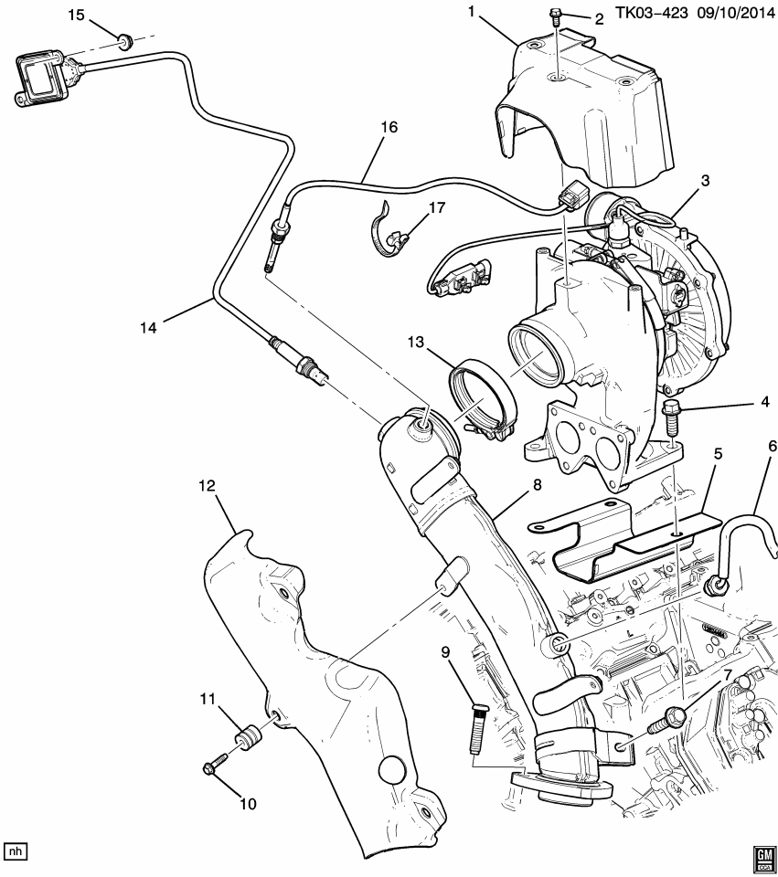 GM 11546997 Stud, Turbo Exhaust Pipe