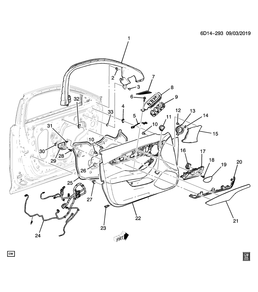 GM 84580654 MOLDING ASM-FRT S/D WDO GARN
