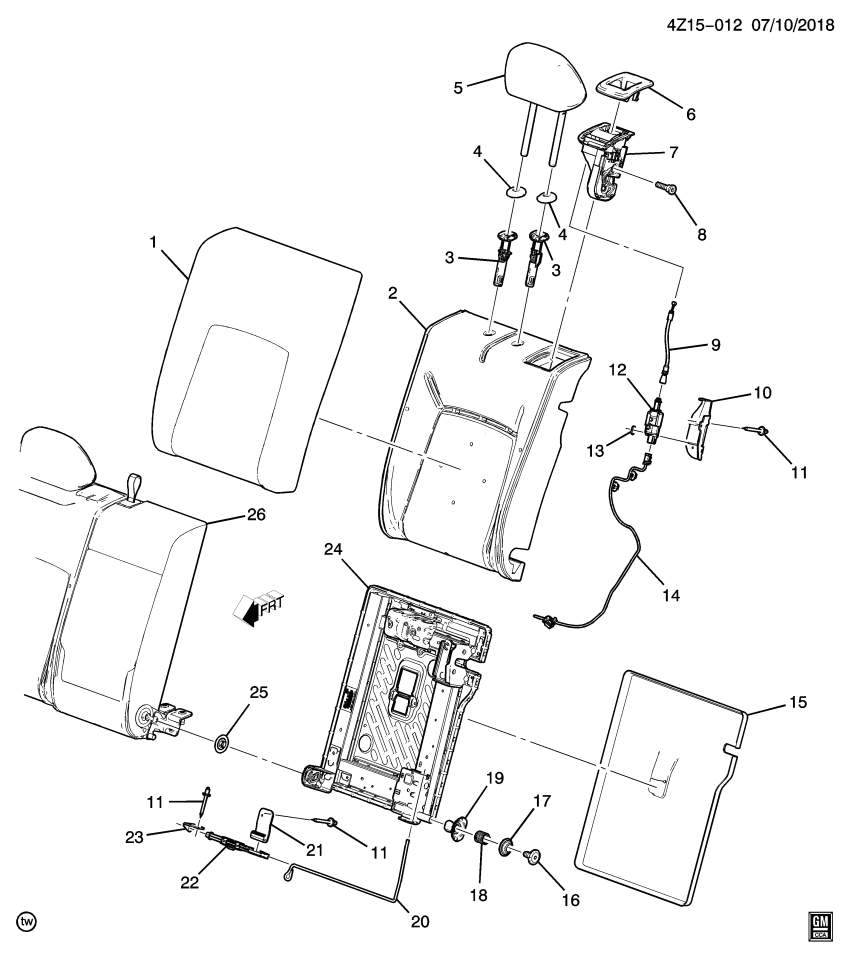 GM 13396434 Washer-Rear Seat