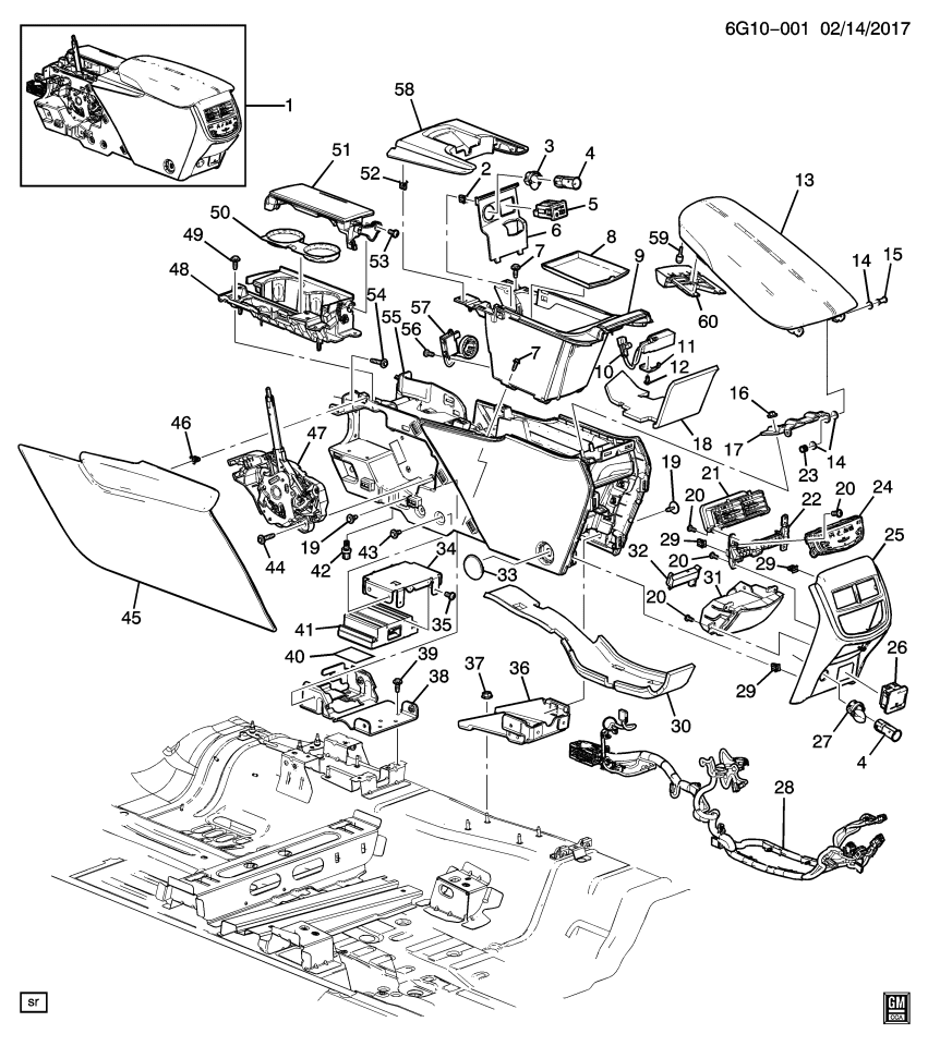 GM 23322908 Console Asm-Front Floor *Black
