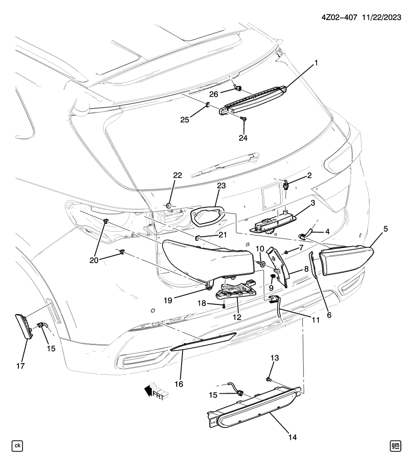 GM 84899152 High Mount Lamp