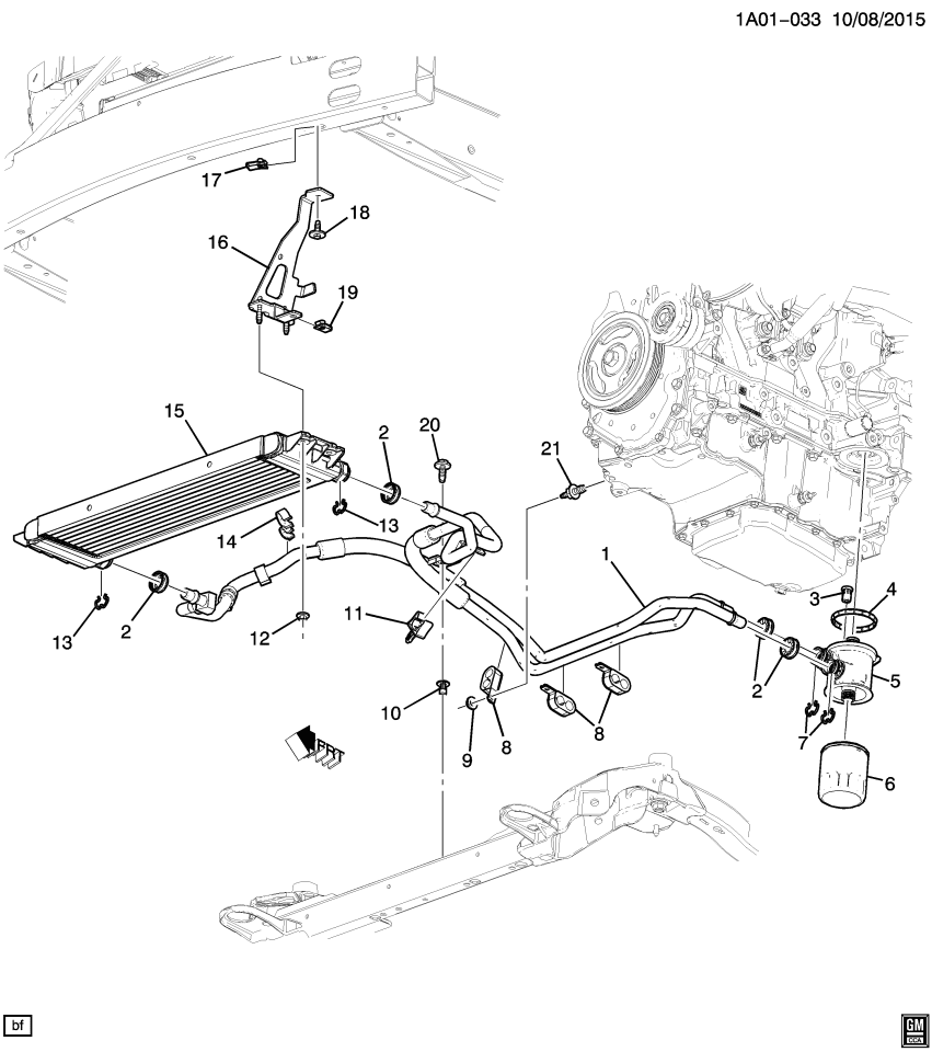 GM 84110520 Clip-Heater Inlet & Outlet Pipe