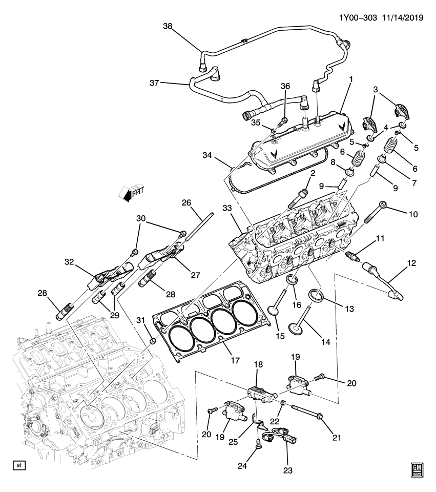 GM 11603522 BOLT, VLV RKR ARM CVR