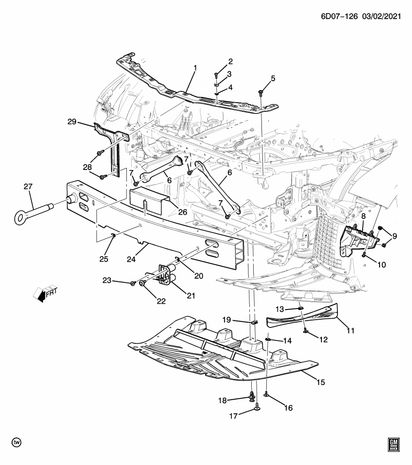 GM 42842710 BAR ASM-FRT BPR IMP